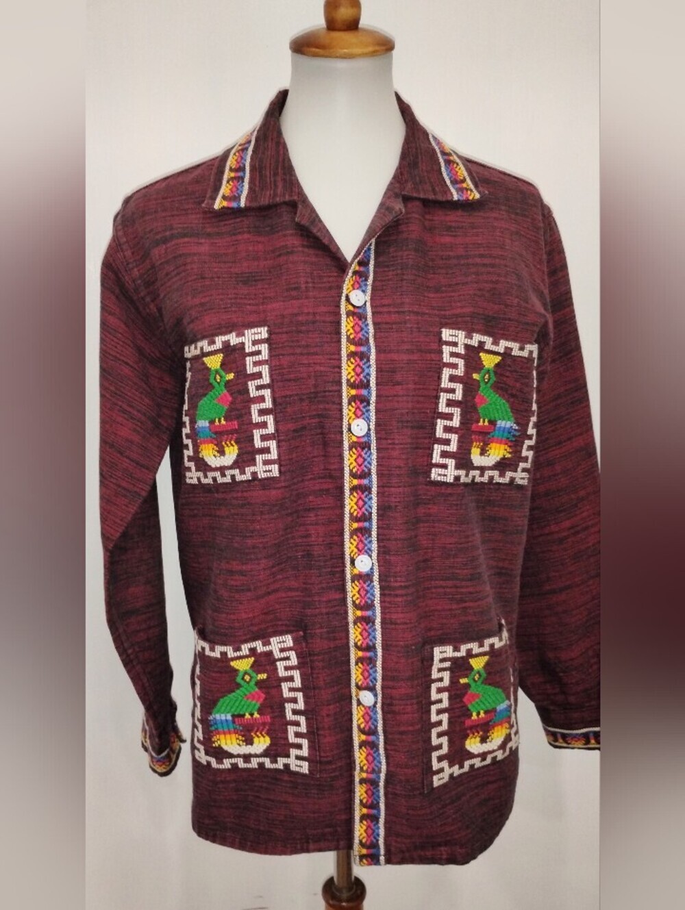 VINTAGE HAND WOVEN QUETZAL BIRD JACKET